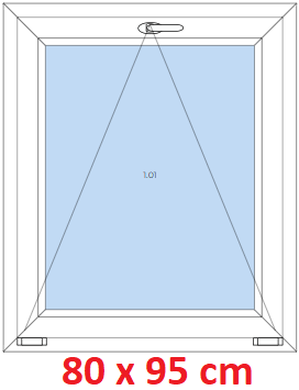 Jednokrdlov Plastov okno 80x95 cm, sklopn, Soft