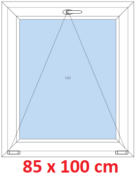 Jednokrdlov Plastov okno 85x100 cm, sklopn, Soft