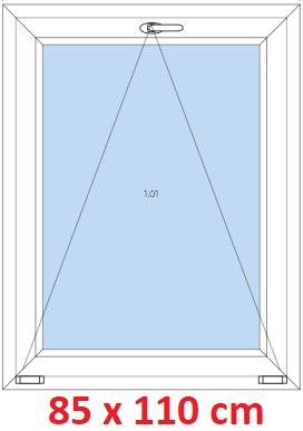 Jednokrdlov Plastov okno 85x110 cm, sklopn, Soft