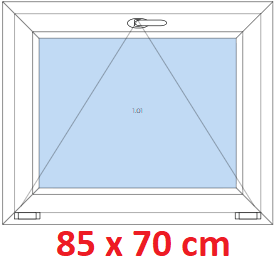 Jednokrdlov Plastov okno 85x70 cm, sklopn, Soft