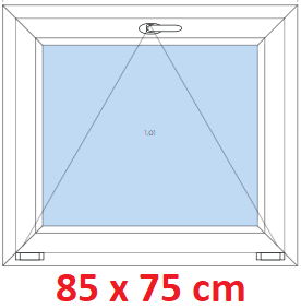 Jednokrdlov Plastov okno 85x75 cm, sklopn, Soft