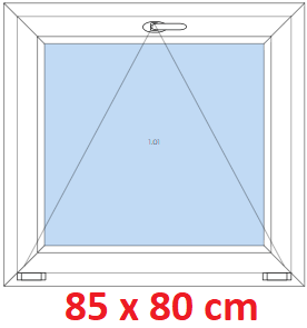 Jednokdl Plastov okno 85x80 cm, sklopn, Soft