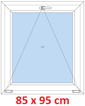 Jednokdl Plastov okno 85x95 cm, sklopn, Soft