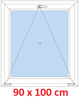 Jednokrdlov Plastov okno 90x100 cm, sklopn, Soft