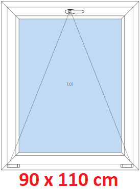 Jednokdl Plastov okno 90x110 cm, sklopn, Soft