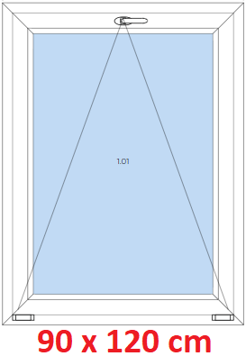 Jednokrdlov Plastov okno 90x120 cm, sklopn, Soft