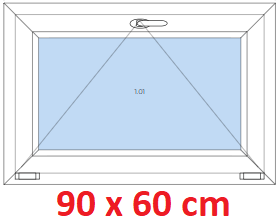 Jednokrdlov Plastov okno 95x60 cm, sklopn, Soft