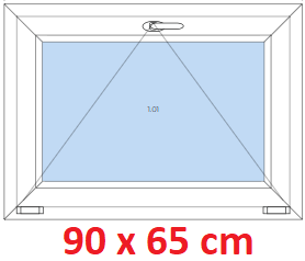 Jednokdl Plastov okno 90x65 cm, sklopn, Soft