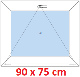 Jednokdl Plastov okno 90x75 cm, sklopn, Soft