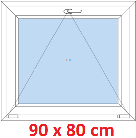 Jednokdl Plastov okno 90x80 cm, sklopn, Soft
