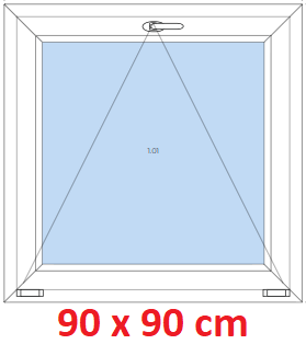 Jednokrdlov Plastov okno 90x90 cm, sklopn, Soft