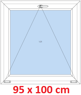 Jednokrdlov Plastov okno 95x100 cm, sklopn, Soft