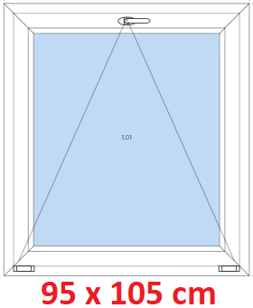Jednokrdlov Plastov okno 95x105 cm, sklopn, Soft