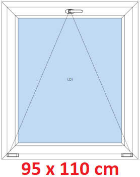Jednokrdlov Plastov okno 95x110 cm, sklopn, Soft