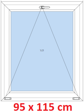 Jednokrdlov Plastov okno 95x115 cm, sklopn, Soft