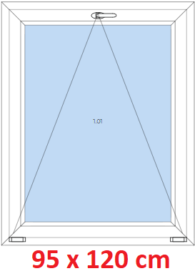Jednokrdlov Plastov okno 95x120 cm, sklopn, Soft