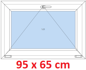 Jednokrdlov Plastov okno 95x65 cm, sklopn, Soft