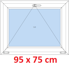 Jednokrdlov Plastov okno 95x75 cm, sklopn, Soft