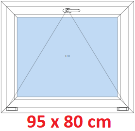 Jednokrdlov Plastov okno 95x80 cm, sklopn, Soft