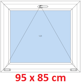 Jednokrdlov Plastov okno 95x85 cm, sklopn, Soft