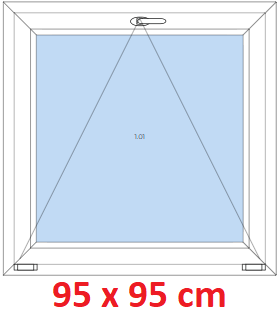 Jednokrdlov Plastov okno 95x95 cm, sklopn, Soft