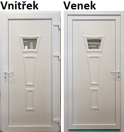 Vchodové dveře 3D 401 - Skladem Vchodové plastové dveře Soft 3D 401 bílé 100x210 cm, pravé