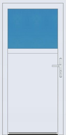 Jednokrdlov Vchodov plastov dvere Soft 1/3 sklo