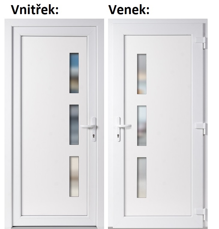 Vchodov dvere Venus - Skladom Plastov vchodov dvere Soft Venus biele 100x210 cm, prav, otvranie VON