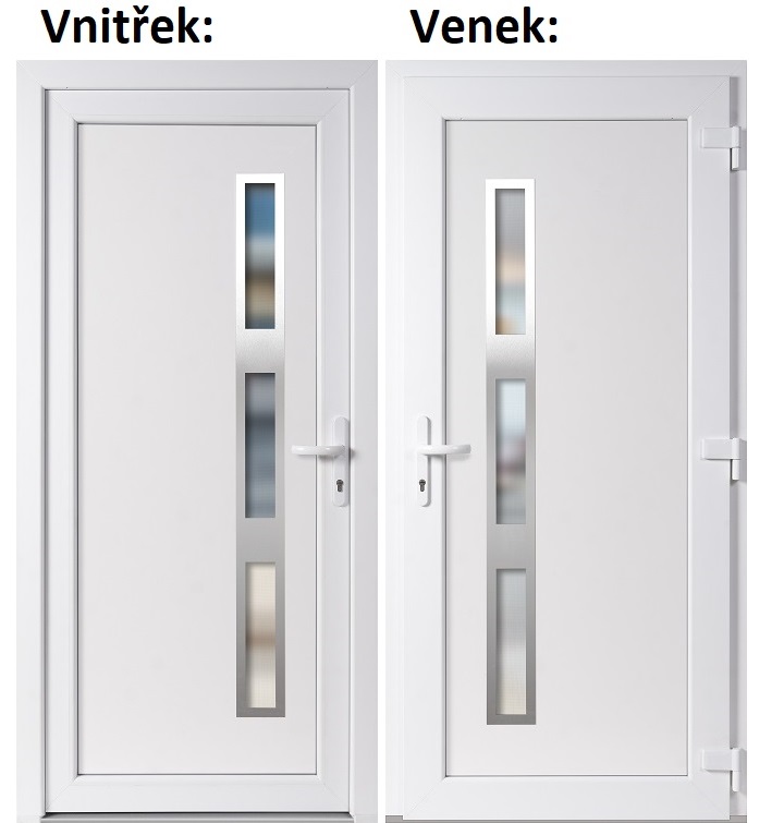 Plastov vchodov dvere Soft Venus Inox biele 88x198 cm, prav, otvranie VON